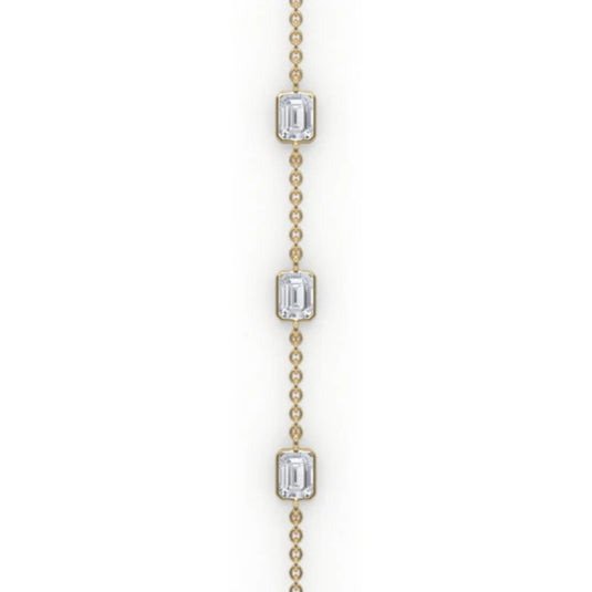 HN Three Stone Emerald Bezel Station Bracelet
